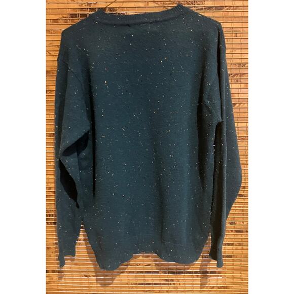 Compliments Mens Lambswool Woolmark Blue Speckled Crewneck Sweater Size M - Picture 2 of 7